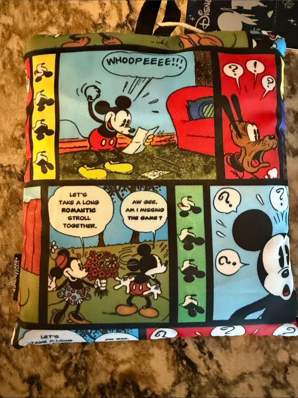 Disney Comic-Strip Foldable Pouch - Red, Blue, Black, Green